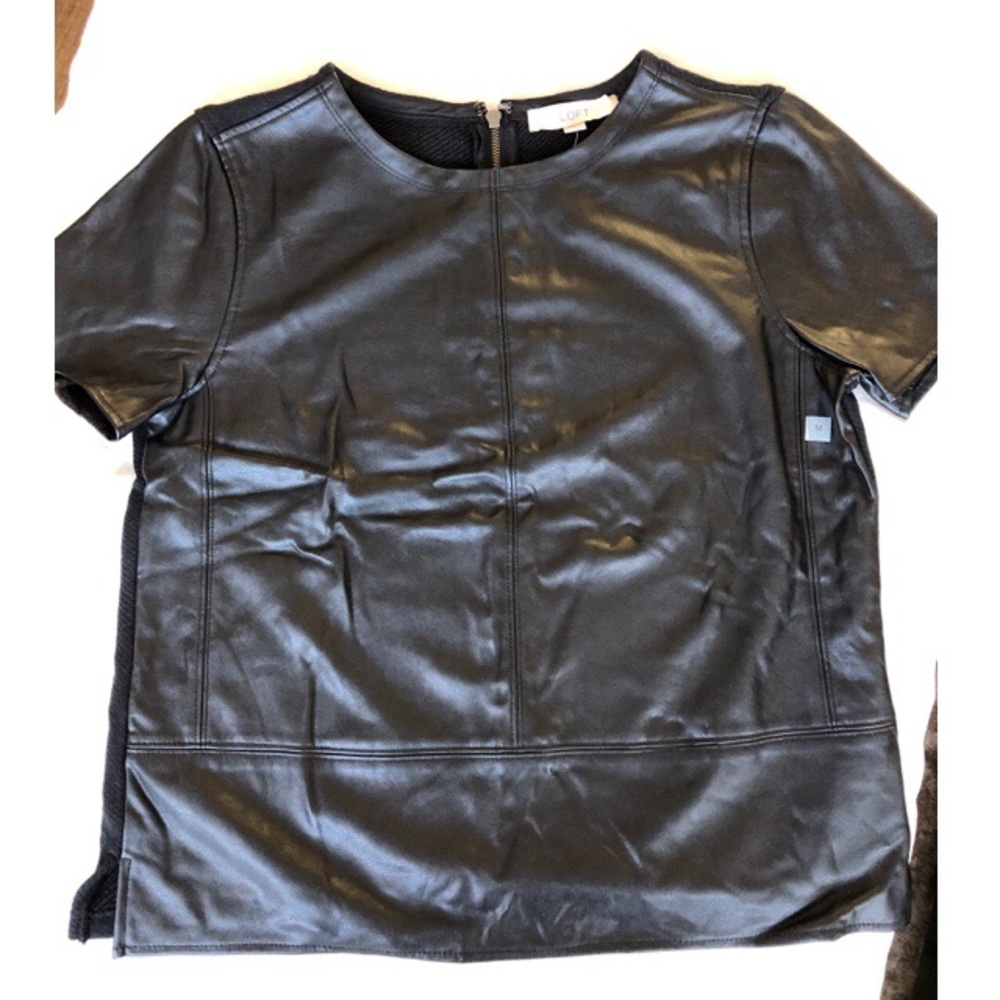 LOFT faux leather top